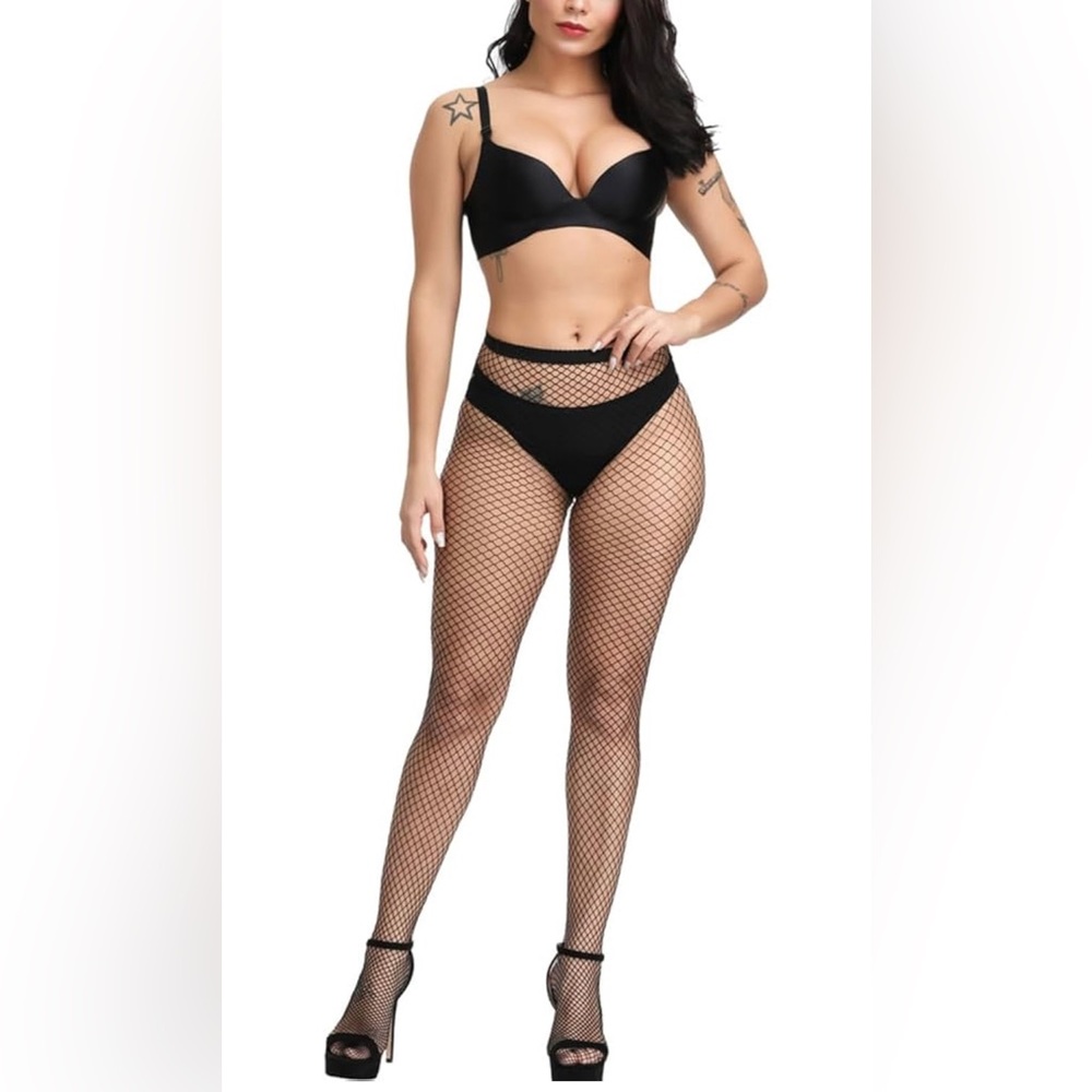 Fishnet Tights Women's High Waist Fishnet Stockings Thigh High Pantyhose…